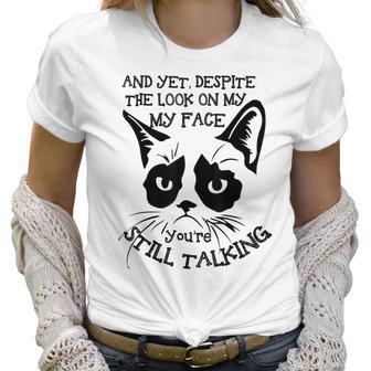 Funny Cat Kitten Grumpy-Face Cat Mom Cat Lovers Cat Owner Women T-Shirt | Favorety CA