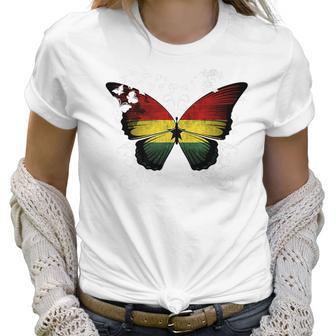 Ghana Flag Ghanaian Flag Butterfly Women T-Shirt | Favorety AU