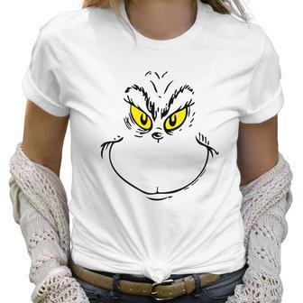 Grinch Face Grinch Christmas Women T-Shirt | Favorety UK