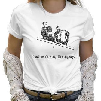 James Joyce X Ernest Hemingway Drunken Shenanigans Painting Classic Women T-Shirt | Favorety