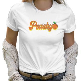 Just Peachy For Womens 70S Retro Summer Outfits Tops Peachy Graphic Women T-Shirt | Favorety AU