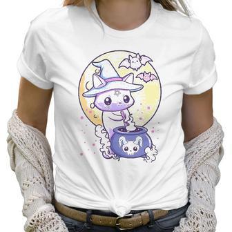 Womens Kawaii Pastel Goth Cute Creepy Witch Cat Wicca V-Neck Women T-Shirt | Favorety