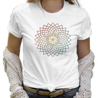 Mandala Geometry Sacred Fractal Art Yoga Mantra Good Vibe Women T-Shirt | Favorety