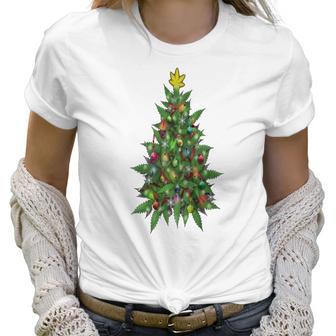 Marijuana Christmas Tree Women T-Shirt | Favorety