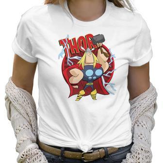 Marvel Thor God Of Thunder Retro Power Stance Logo Women T-Shirt | Favorety DE