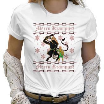 Merry Krampus Funny Ugly Christmas Women T-Shirt | Favorety CA