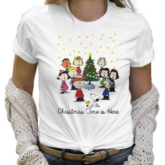 The Peanuts Gang Christmas Time Is Here Women T-Shirt | Favorety