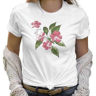 Pink Sultana Floral By Hannah Borger Overbeck Women T-Shirt | Favorety