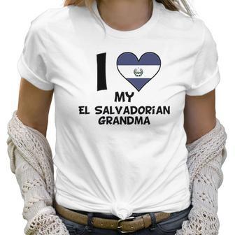 Really Awesome I Heart My El Salvadorian Grandma El Salvador Flag Baby Women T-Shirt | Favorety