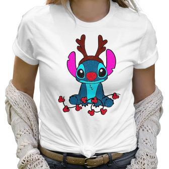 Reindeer Stitch Merry Christmas Women T-Shirt | Favorety AU