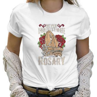 Womens Rosary Catholic Virgin Mary Women T-Shirt | Favorety