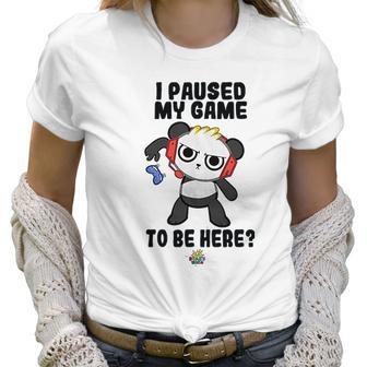 Ryans World Combo Panda I Paused My Game To Be Here Boys Women T-Shirt | Favorety UK