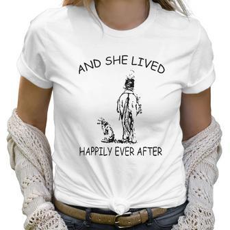 And She Lived Happily Ever After Funny Horse Dogs Women T-Shirt | Favorety DE