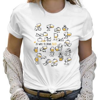 Snoopy 20 Ways To Drink Beer Shirt Women T-Shirt | Favorety DE