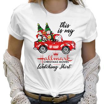 Snoopy Hallmark Christmas Movie Watching Women T-Shirt | Favorety DE