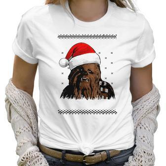 Star Wars Chewie Santa Hat Ugly Christmas Sweater T-Shirt Women T-Shirt | Favorety DE