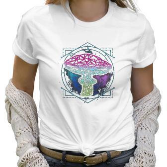 Trippy Sacred Geometry Mushroom Women T-Shirt | Favorety AU