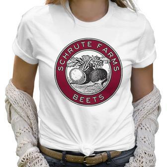 Ugp Campus Apparel Schrute Farms Beets Funny Tv Show Women T-Shirt | Favorety