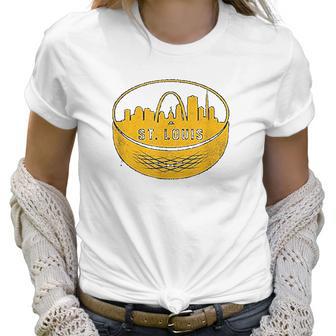 Vintage St Louis Missouri Cityscape Hockey Retro Women T-Shirt | Favorety