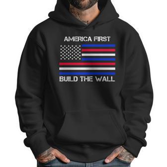 America First Build The Wall Flag Men Hoodie | Favorety DE