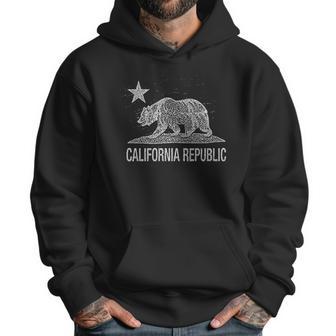 California Republic Cali Bear Star Vintage State Flag Men Hoodie | Favorety