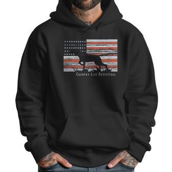 Country Life Outfitters Pointer Dog American Flag Men Hoodie | Favorety