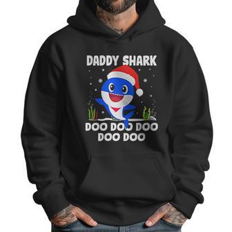 Men Daddy Shark With Santa Claus Hat Family Pajama Men Hoodie | Favorety UK