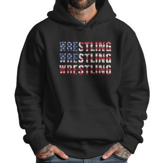 Distressed Usa Wrestling Gift American Flag Gift Men Hoodie | Favorety