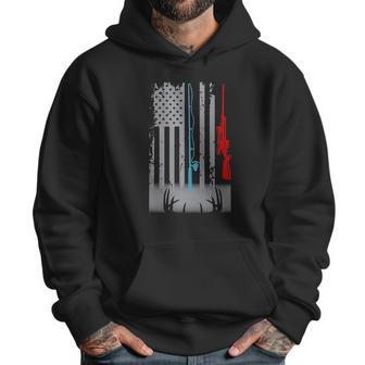 Fishing Rod Hunting Rifle America Flag Shirt Men Hoodie | Favorety UK