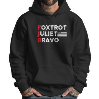 Foxtrot Juliet Bravo American Flag Black And White Fjb Fuck Joe Biden Men Hoodie | Favorety