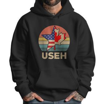 Funny Useh America Canada Flag American Canadian Men Hoodie | Favorety UK