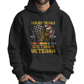 Funny Vietnam Veteran With Us Flag Gift With Combat Boots Patriotic Gift Men Hoodie | Favorety