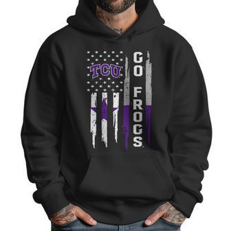 Go Tcu Horned Frogs American Flag Men Hoodie | Favorety