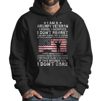 I Am A Groumpy I Served I Sacrificed I Dont Regret Veteran Men Hoodie | Favorety CA