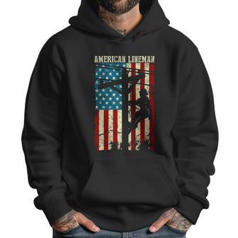 Line American Flag Electric Cable Gift Patriotic Line Gift Men Hoodie | Favorety UK