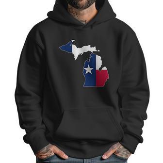 Michigan State Map Texas Flag Men Hoodie | Favorety CA