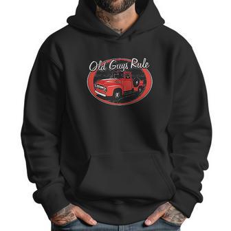 Old Guys Rule T Shirt For Men | Red Truck | Charcoal Men Hoodie | Favorety