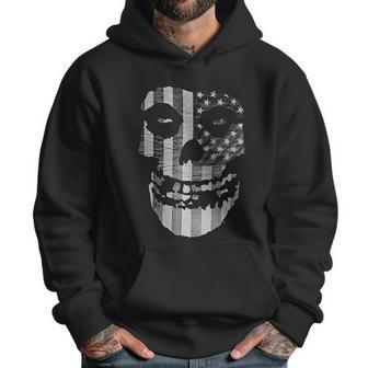 Popfunk Misfits Officially Licensed Gray American Flag Skull Men Hoodie | Favorety AU