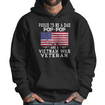 Mens Proud Dad Pop-Pop Vietnam War Veteran - Retro Us Flag Grandpa Men Hoodie | Favorety