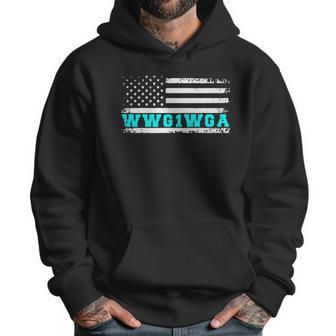 Qanon Apparel Wwg1wga Us Flag Retro Q Anon Men Hoodie | Favorety DE