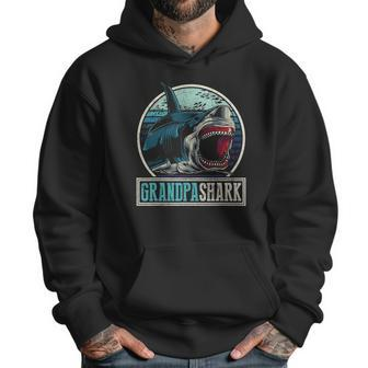 Retro Animal Grandfather Fathers Day Gift Grandpa Shark Men Hoodie | Favorety UK