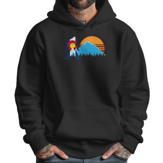 Retro Bigfoot Sun Mountain Colorado State Flag Shirt Gift Men Hoodie | Favorety CA