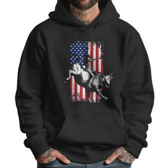 Rodeo Bull Rider Patriotic American Usa Flag For Cowboys Men Hoodie | Favorety