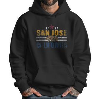 San Jose California Flag Vintage Fade Men Hoodie | Favorety CA