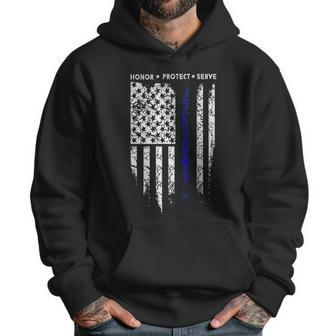 Sr Thin Blue Line Usa Protect Police Flag Army American Men Hoodie | Favorety AU