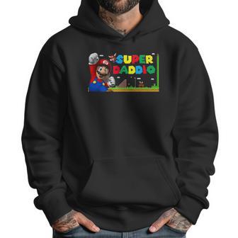 Mens Super-Daddio Funny Dad Daddy Tee Father Video Game Lovers Men Hoodie | Favorety CA