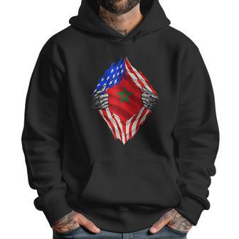 Super Moroccan Heritage Morocco Roots Usa Flag Gift Men Hoodie | Favorety