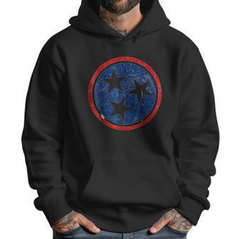 Tennessee Volunteer State Distressed Tristar Flag Men Hoodie | Favorety