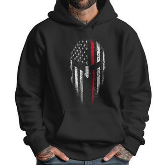 Thin Red Line Usa Flag Firefighter Spartan Men Hoodie | Favorety AU