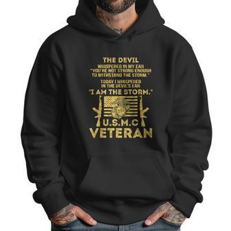 U S M C Veteran I Am The Storm Gold Foil Effect Graphic Design Printed Casual Daily Basic Men Hoodie | Favorety UK